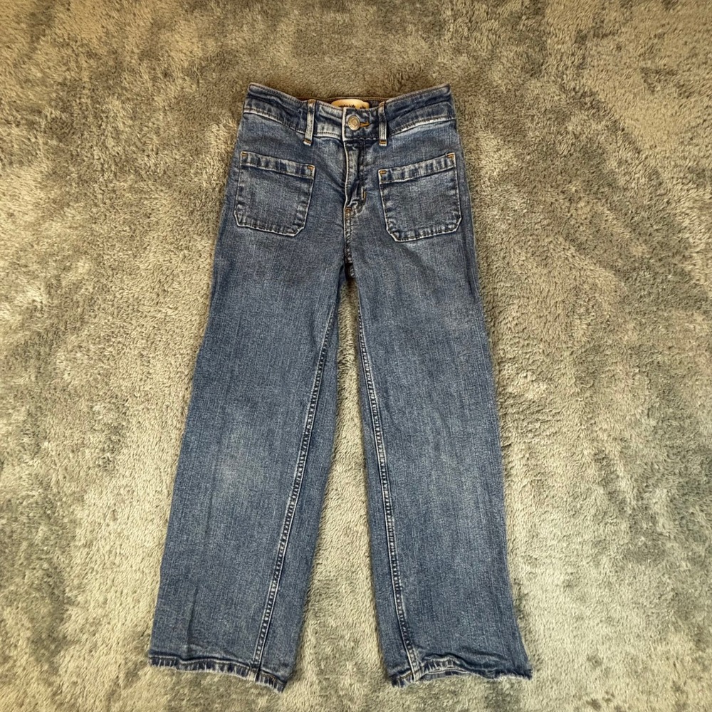 Abercrombie Kids High Rise Wide Leg Jeans Medium Wash Size 7/8 Regular